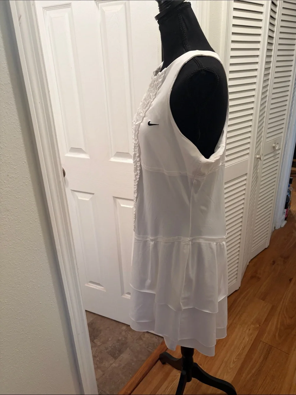 Nike White Sleeveless Ruffle-Tiered Dress